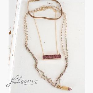 jBloom Tan Suede Choker Necklace